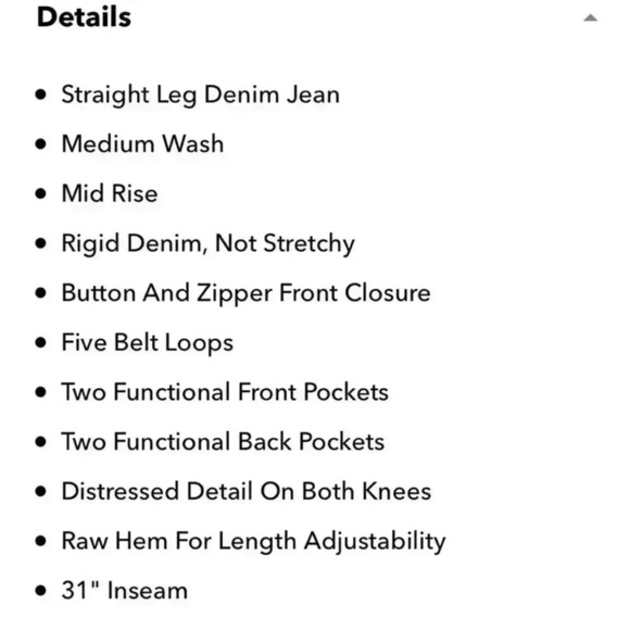 NWT Kittenish jeans distressed with raw hem size 29 inseam 31” - Picture 4 of 9